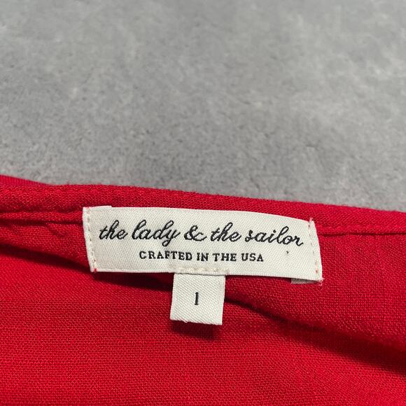 The Lady and The Sailor Wrap Dress XS Small 1 Red Ruffle Classic Lightweight - Picture 3 of 8